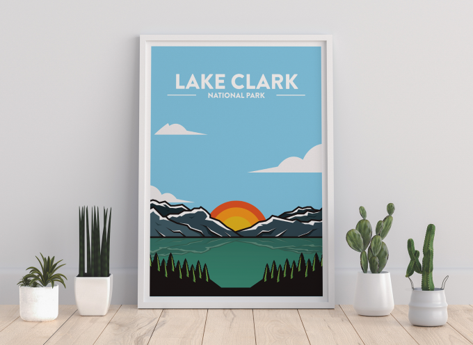 Lake Clark - National Park Print Poster Wall Art