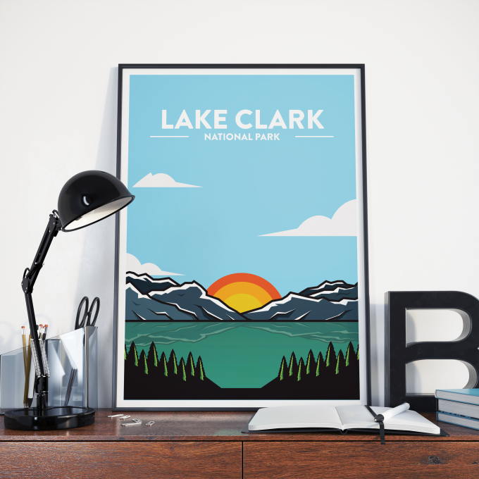 Lake Clark - National Park Print Poster Wall Art