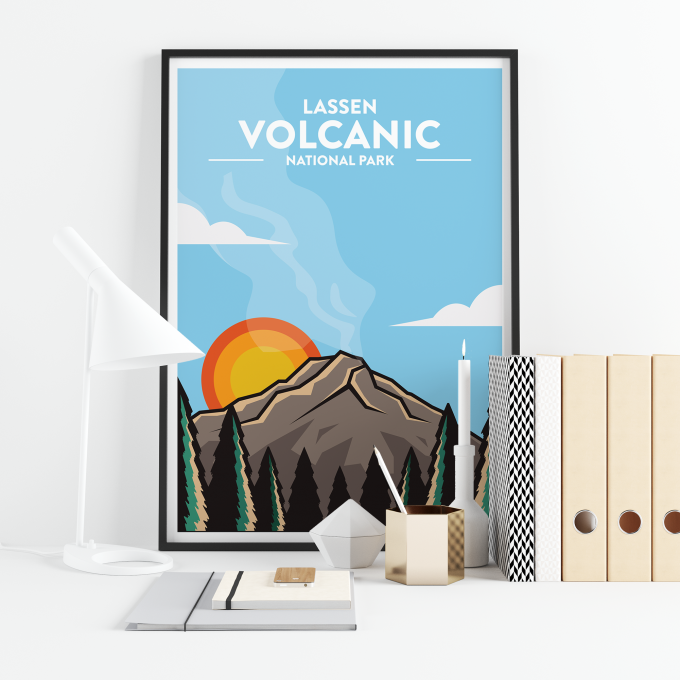 Lassen Volacanic - National Park Print Poster Wall Art