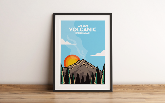 Lassen Volacanic - National Park Print Poster Wall Art