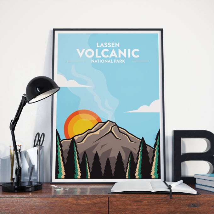 Lassen Volacanic - National Park Print Poster Wall Art