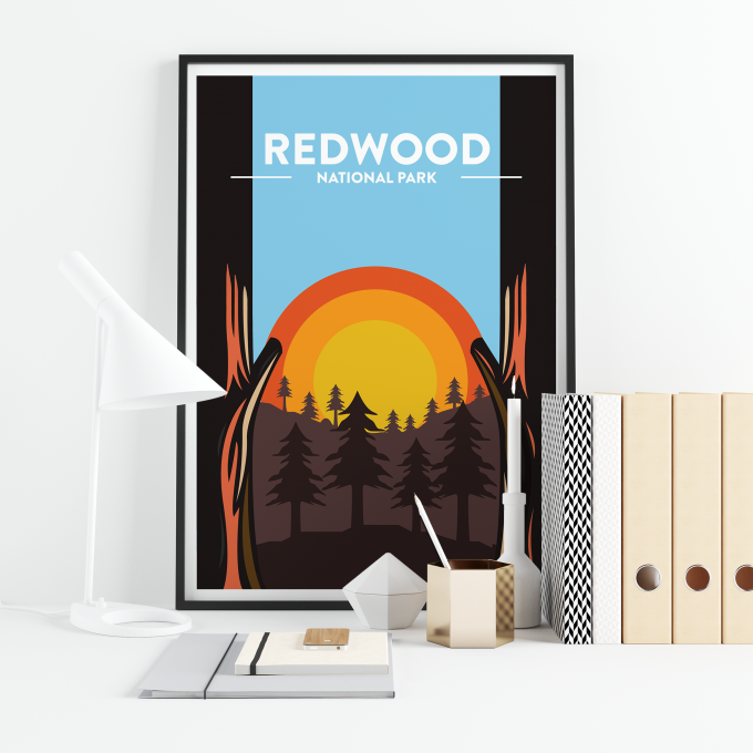 Redwood - National Park Print Poster Wall Art