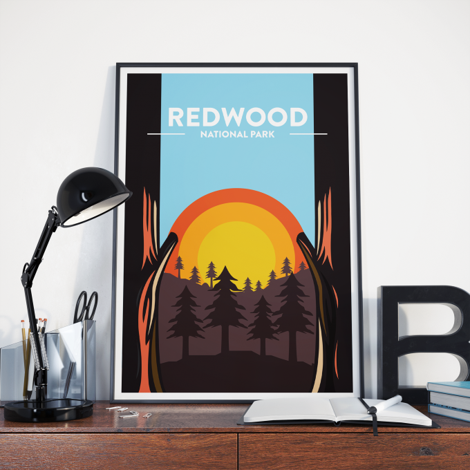 Redwood - National Park Print Poster Wall Art