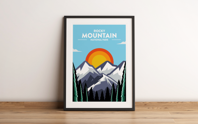 Rocky Mountains - National Park Print Poster Wall Art