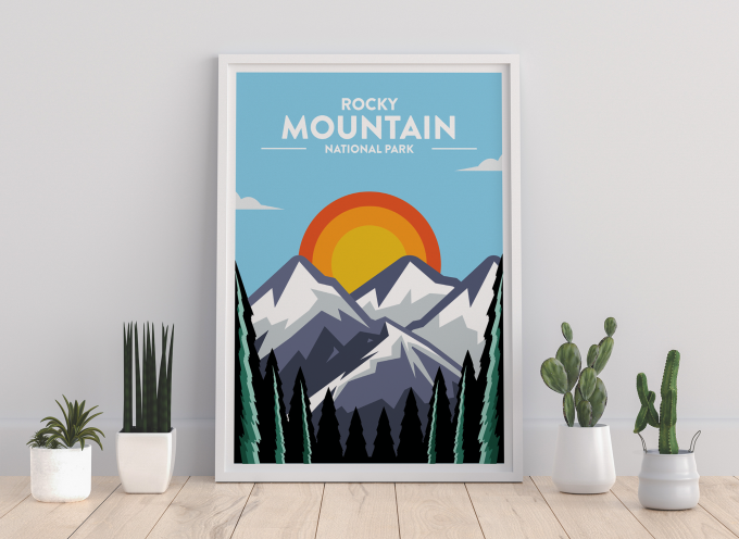 Rocky Mountains - National Park Print Poster Wall Art