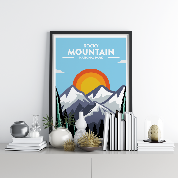 Rocky Mountains - National Park Print Poster Wall Art