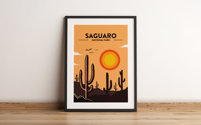 Saguaro - National Park Print Poster Wall Art