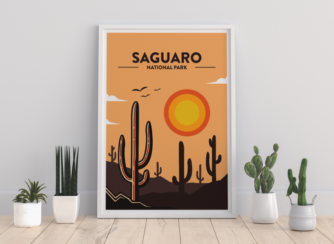 Saguaro - National Park Print Poster Wall Art