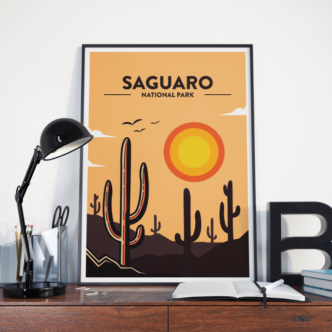 Saguaro - National Park Print Poster Wall Art