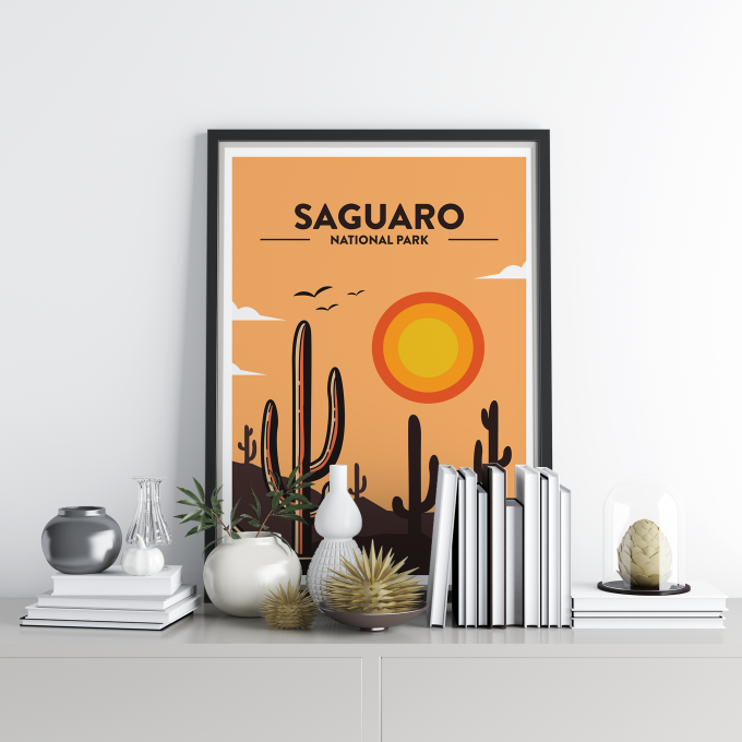 Saguaro - National Park Print Poster Wall Art