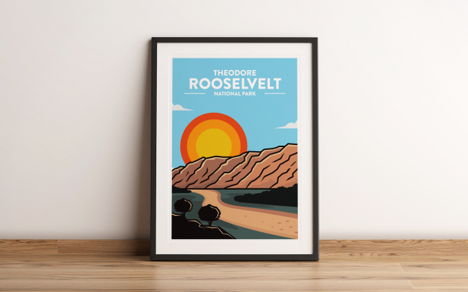 Theodore Roosevelt - National Park Print Poster Wall Art