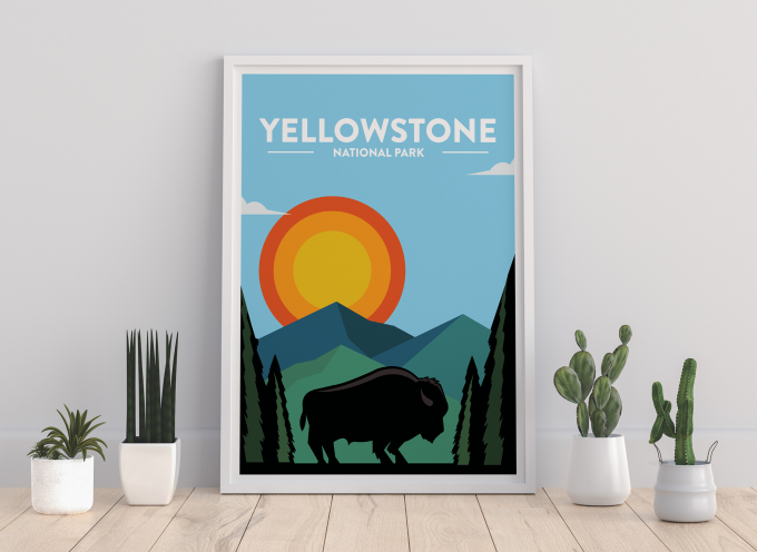 Yellowstone - National Park Print Poster Wall Art